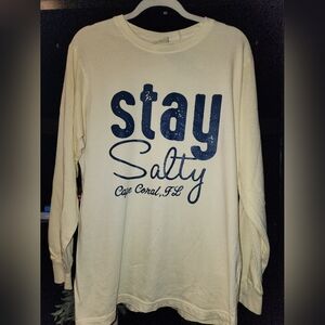 U.S. Vintage Stay Salty Long Sleeve Cape Coral FL Size Large PTP 23 IN